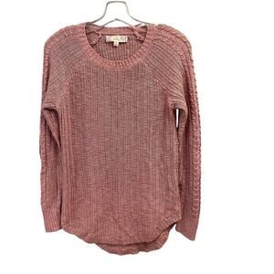 Pink Republic Loose Knit Sweater size Small Tunic Length Scoop Neck